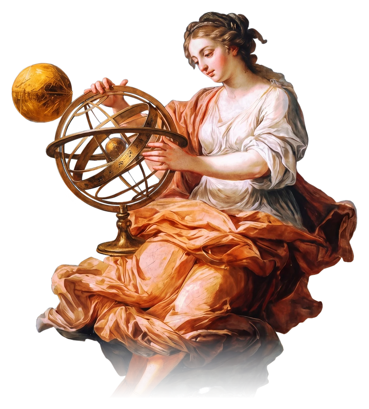 Urania turning the armillary sphere, painted register